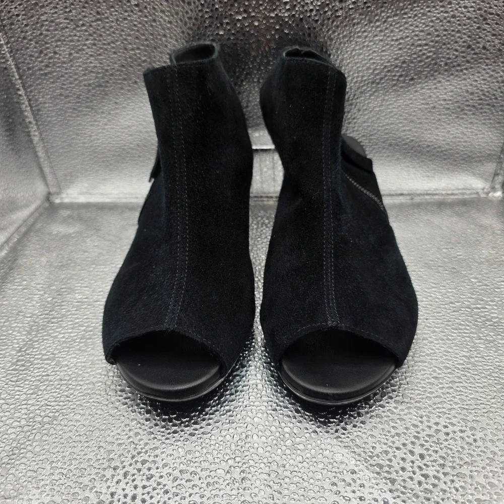 Munro American Suede Leather Slingback Sandals Open Toe Block Heel Sz 6.5W‎ USA